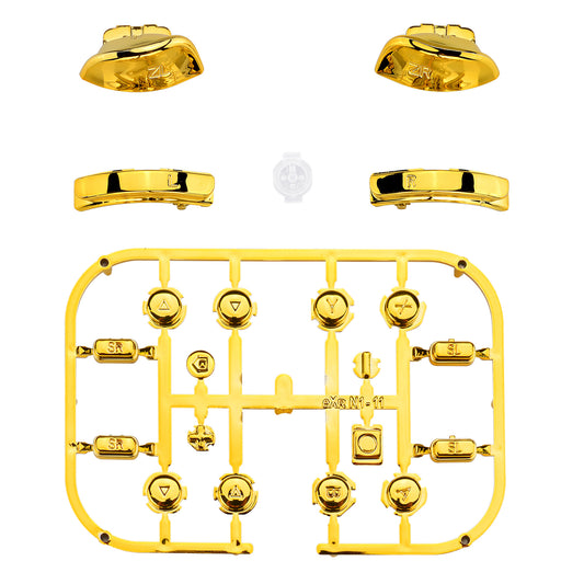 eXtremeRate Replacement Full Set Buttons for Joycon of NS Switch - Chrome Gold Glossy