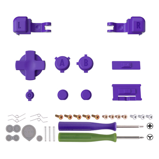 eXtremeRate Custom Replacement Full Set Buttons for Gameboy Advance SP GBA SP Console - 16Bits Purple