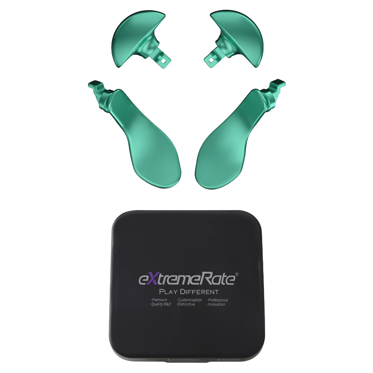 eXtremeRate Replacement Interchangeable 4PCS Metal Back Paddles for PS5 Edge Controller - Metallic Aqua Green