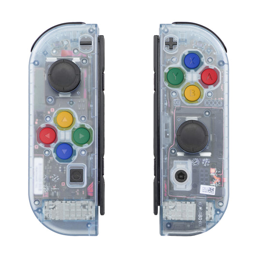 eXtremeRate Replacement Full Set Shell Case with Buttons for Joycon of NS Switch - Clear Glacier Blue