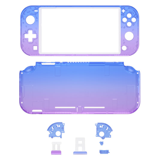 eXtremeRate Retail Gradient Translucent Bluebell DIY Replacement Shell for Nintendo Switch Lite, NSL Handheld Controller Housing with Screen Protector, Custom Case Cover for Nintendo Switch Lite - DLP317