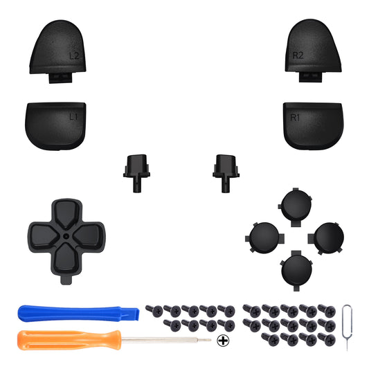 eXtremeRate Replacement Full Set Buttons Compatible with PS5 Controller BDM-030/040/050/060 - Black