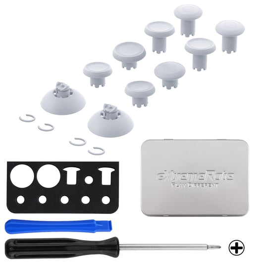 eXtremeRate ThumbsGear V3 Interchangeable Ergonomic Thumbstick for PS5 Edge & PS5 & PS4 Controller - Original White