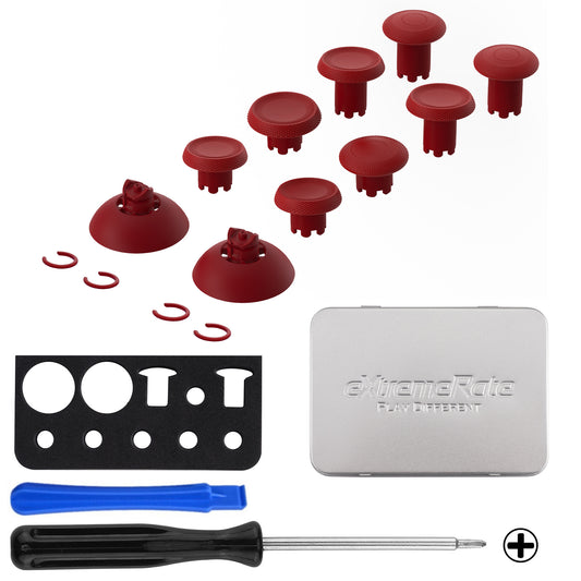 eXtremeRate ThumbsGear V3 Interchangeable Ergonomic Thumbstick for PS5 Edge & PS5 & PS4 Controller - Carmine Red