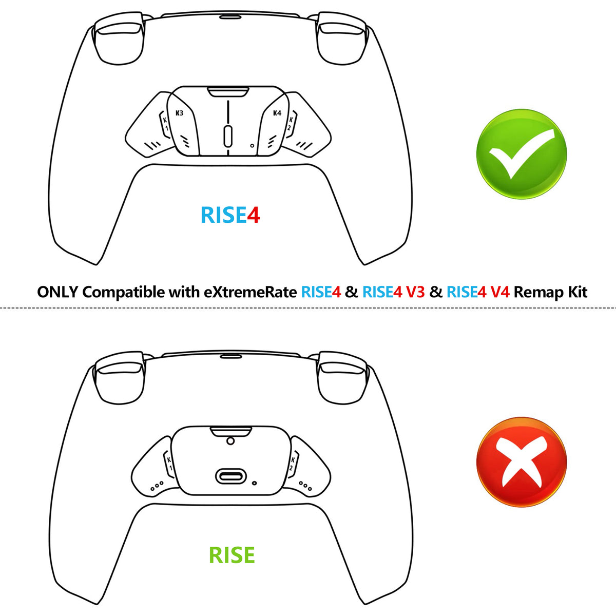 eXtremeRate Replacement Remap Board for PS5 Controller, Compatible with RISE4 Remap Kit (BDM-010/020) & RISE4 / RISE4 V3 Remap Kit (BDM-030/040/050) & RISE4 V4 Remap Kit (BDM-030/040/050/060)