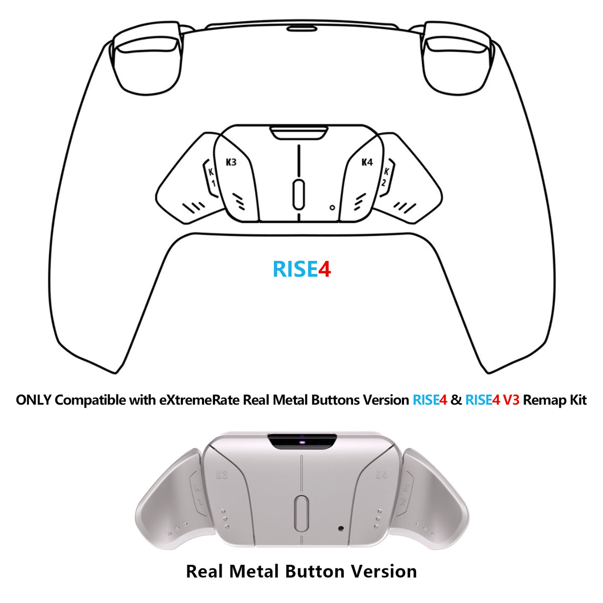 eXtremeRate Replacement Remap Board for PS5 Controller, Compatible with Real Metal Buttons (RMB) Version RISE4 Remap Kit (BDM-010/020) & Real Metal Buttons Versions RISE4 / RISE4 V3 Remap Kit (BDM-030/040/050)