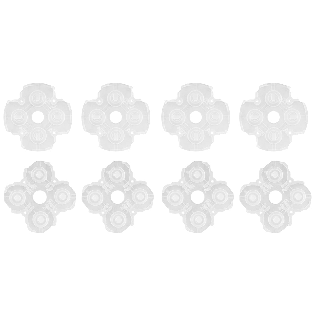 eXtremeRate 8 pcs Replacement Silicone Rubber ABXY & Dpad Button Pads for eXtremeRate Face Clicky Kit Compatible with PS5 Controller BDM-010/020/030/040/050
