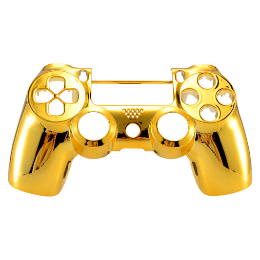 eXtremeRate Replacement Front Housing Shell for PS4 Slim Pro Controller Controller (CUH-ZCT2 JDM-040/050/055) - Chrome Gold