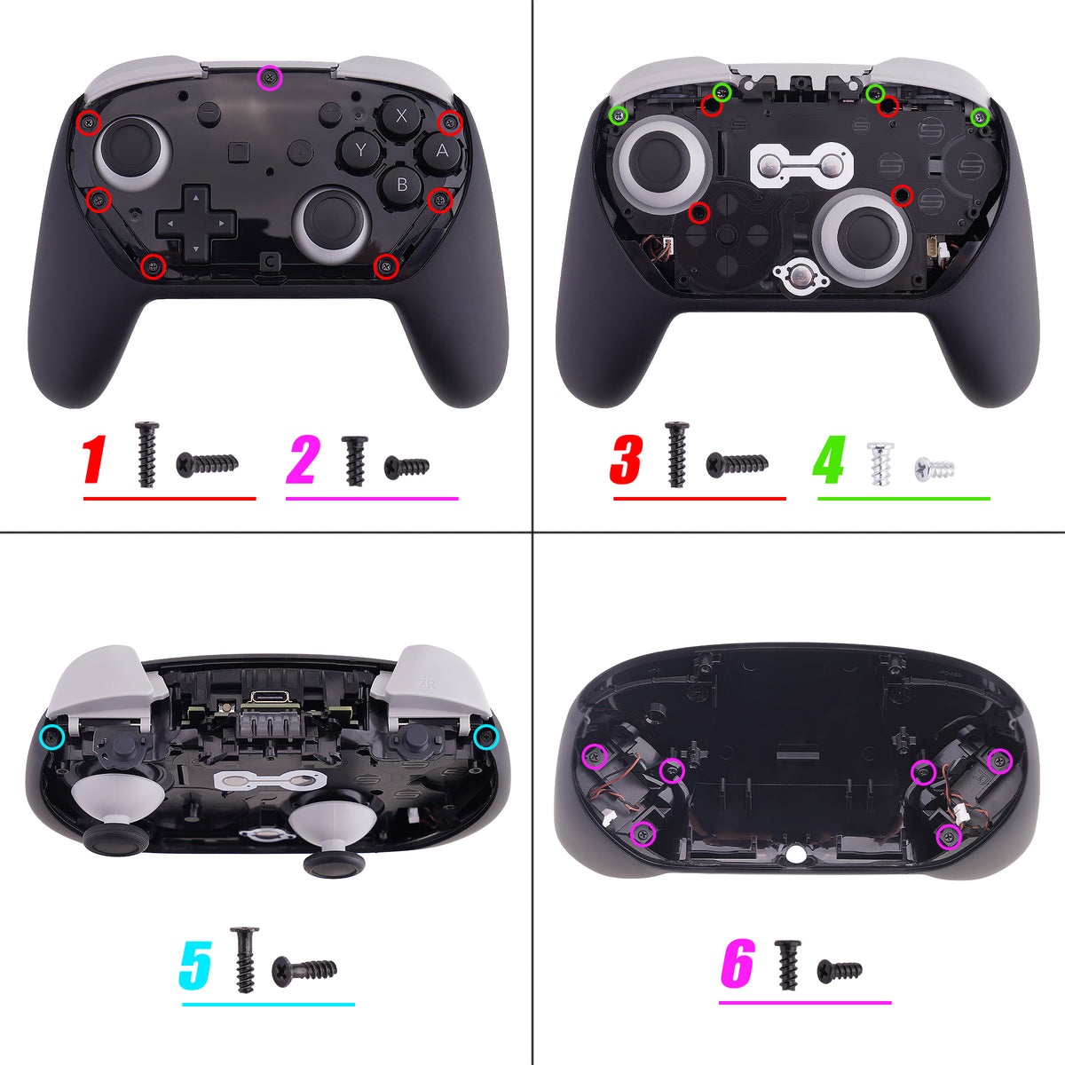 eXtremeRate DIY Replacement Full Set Shells with Buttons for Nintendo Switch 2 Pro Controller - Clear