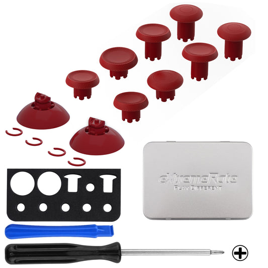 eXtremeRate ThumbsGear V3 Interchangeable Thumbsticks for Xbox Core Controller & Xbox One S/X/Elite Controller & Nintendo Switch Pro Controller - Carmine Red