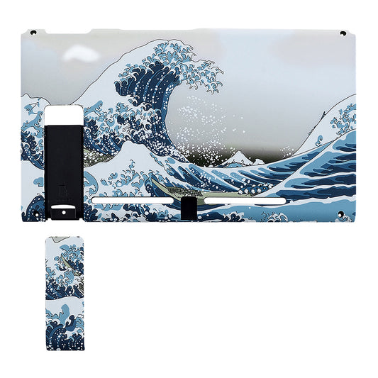 eXtremeRate Replacement Back Plate with Kickstand for Nintendo Switch Console - The Great Wave