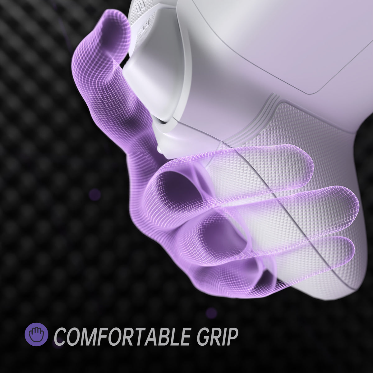 eXtremeRate ASR Version Performance Redesigned Full Set Shell Buttons with Ergonomic Trigger Stop Rubberized Grip for Xbox Series X/S Controller & Xbox Core Controller - Diamond Textured Frosted White