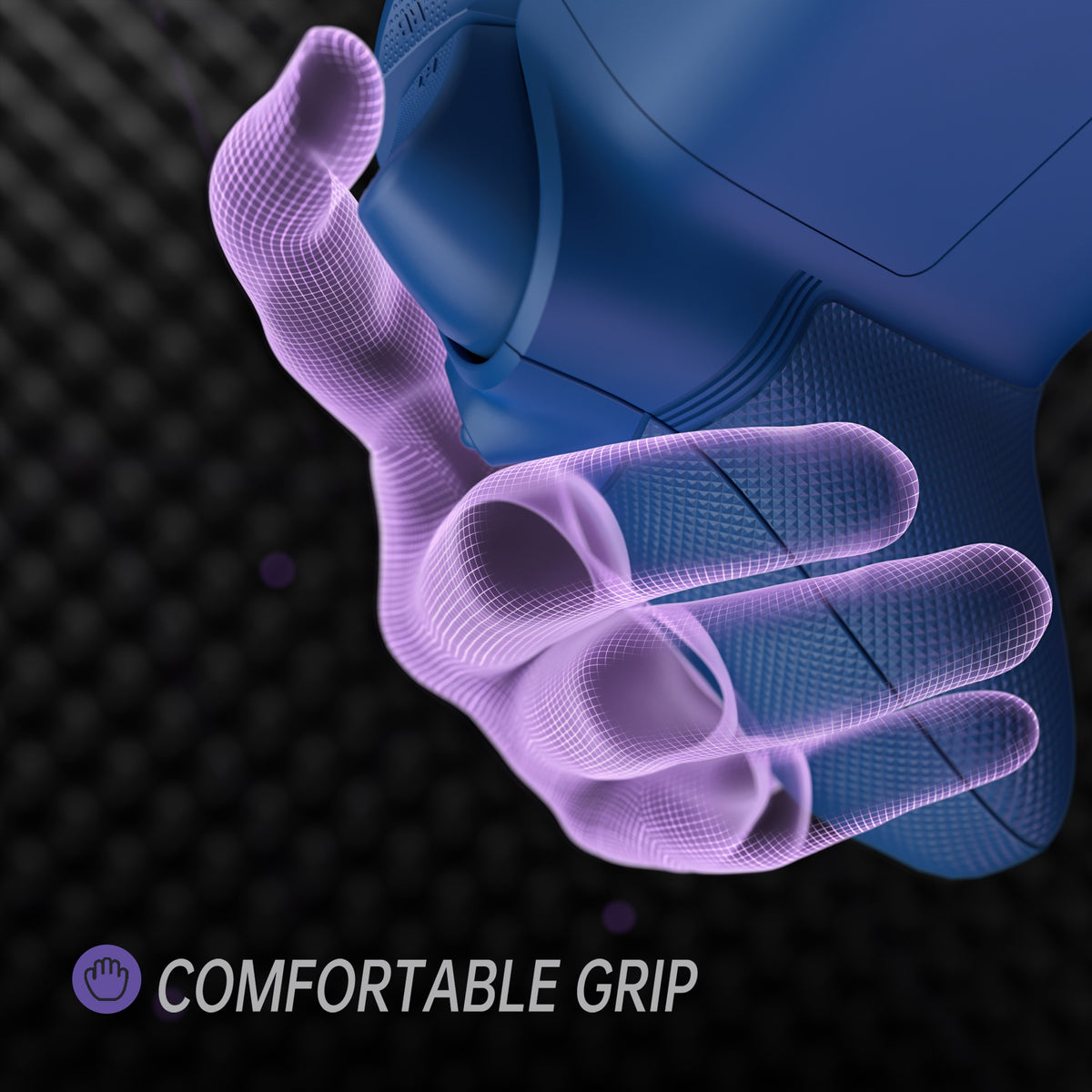 eXtremeRate ASR Version Performance Redesigned Full Set Shell Buttons with Ergonomic Trigger Stop Rubberized Grip for Xbox Series X/S Controller & Xbox Core Controller - Diamond Textured Yale Blue