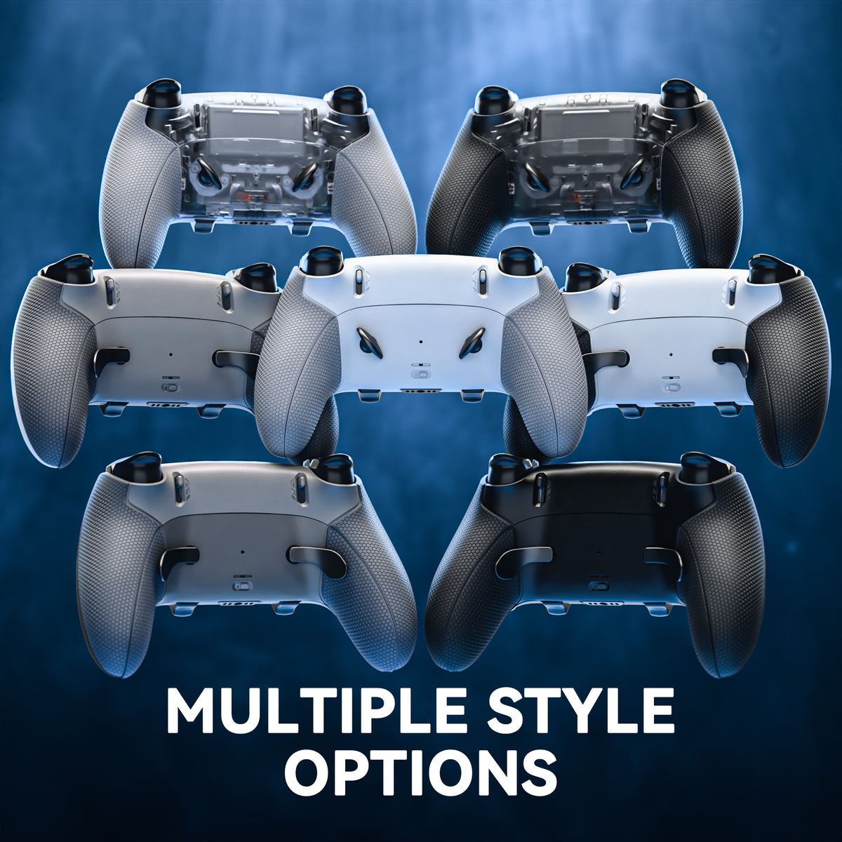 eXtremeRate Beyond-ARC Bottom Shell Kit with Rubberised Grip for PS5 Edge Controller - New Hope Gray & Classic Gray