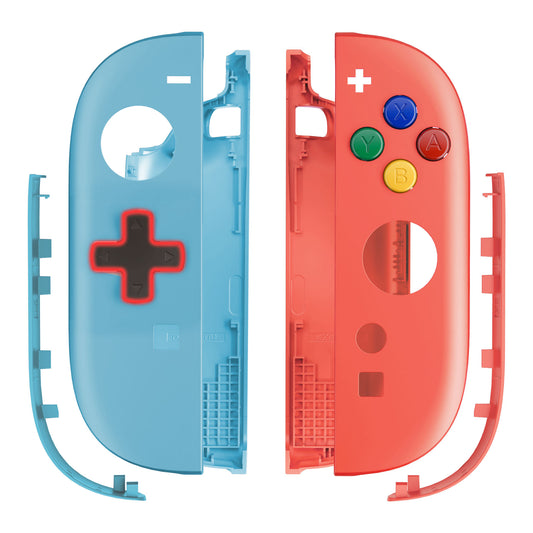 eXtremeRate D-Pad Version Replacement Full Set Shell Case with Buttons for Joycon 2 of Nintendo Switch 2 - Essence Version - Blue & Orange