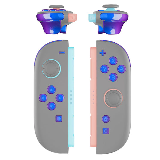 eXtremeRate DIY Replacement Full Set Buttons for Nintendo Switch 2 - Chameleon Purple Blue eXtremeRate
