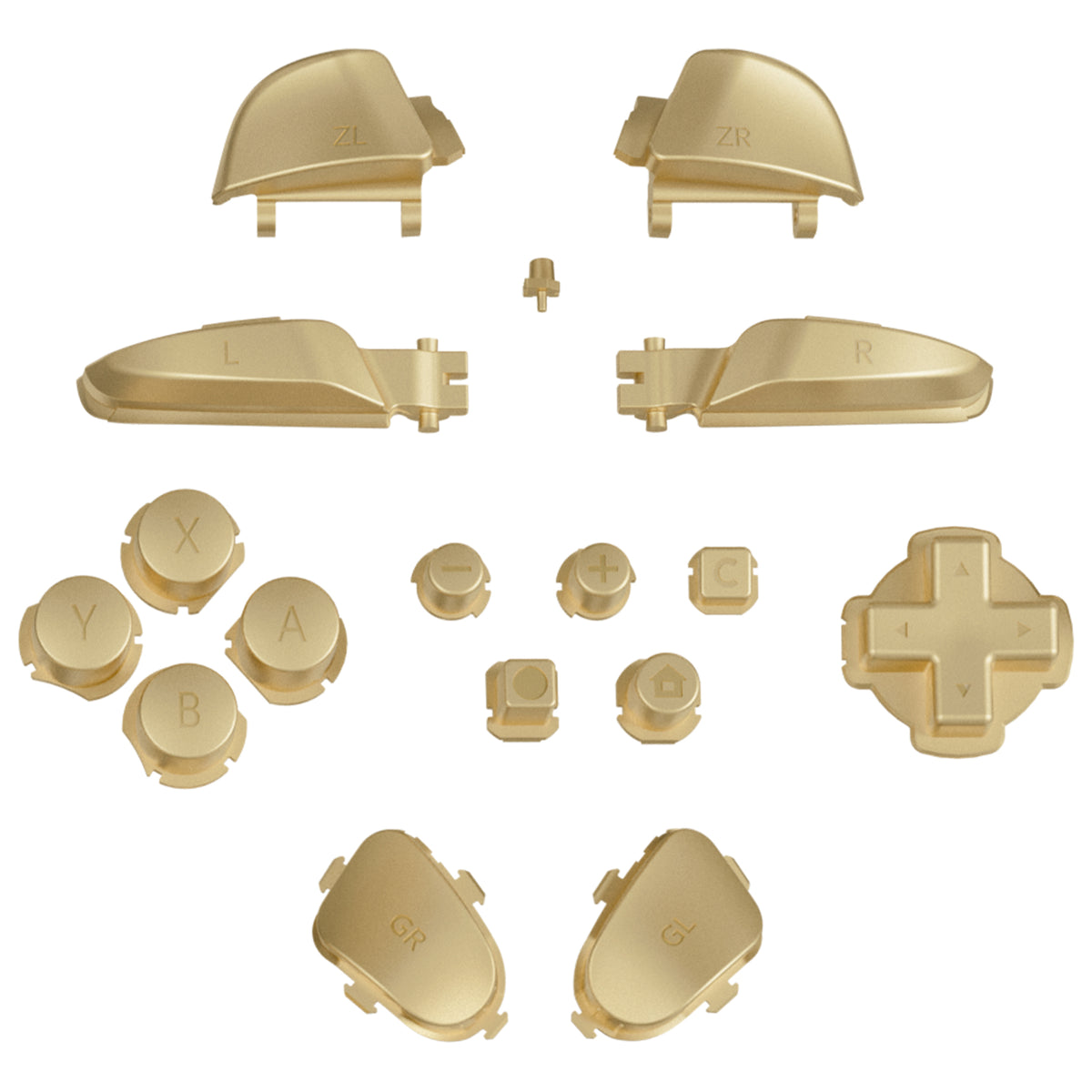 eXtremeRate DIY Replacement Full Set Buttons for Nintendo Switch 2 Pro Controller - Champagne Gold