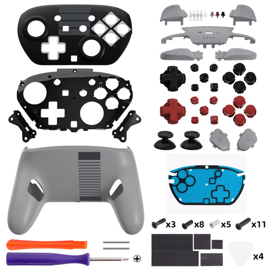 eXtremeRate DIY Replacement Full Set Shells with Buttons for Nintendo Switch 2 Pro Controller - Classic NES Style