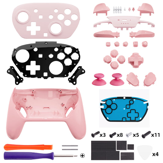 eXtremeRate DIY Replacement Full Set Shells with Buttons for Nintendo Switch 2 Pro Controller - Puffy Pink