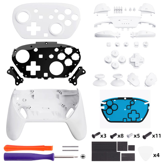 eXtremeRate DIY Replacement Full Set Shells with Buttons for Nintendo Switch 2 Pro Controller - White