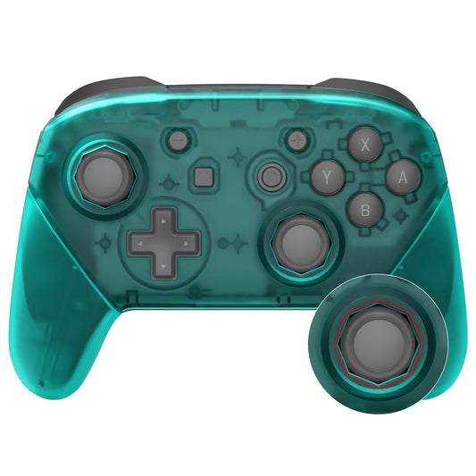 eXtremeRate Octagonal Gated Sticks Design Replacement Full Set Shell Faceplate Backplate Handles for Nintendo Switch Pro - Emerald Green eXtremeRate