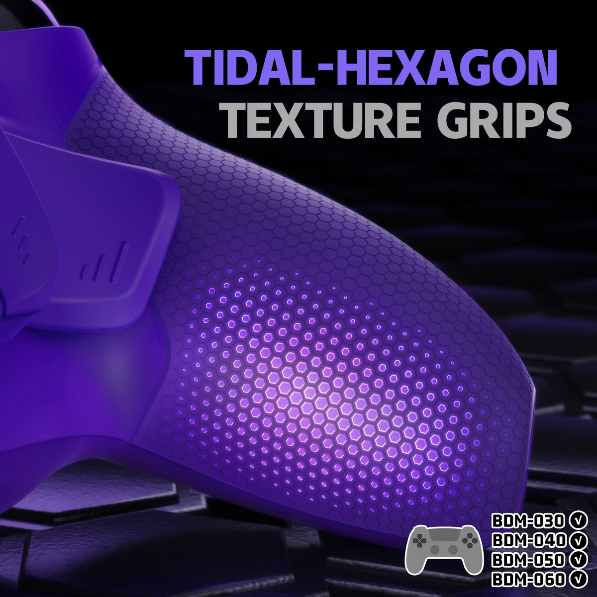 eXtremeRate RISE4 Plus MAX Back Paddles Kit with Clicky Trigger Stops & Rubberized Grip for PS5 Controller BDM-030/040/050/060 - Galactic Purple