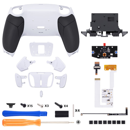 eXtremeRate Remappable RISE4 V4 Remap Kit for PS5 Controller BDM-030/040/050/060 - Rubberized White Black- White