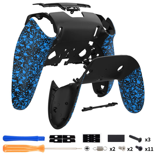 eXtremeRate Replacement Back Housing Bottom Shell & Clip Shell Compatible with PS5 Edge Controller - Textured Blue eXtremeRate