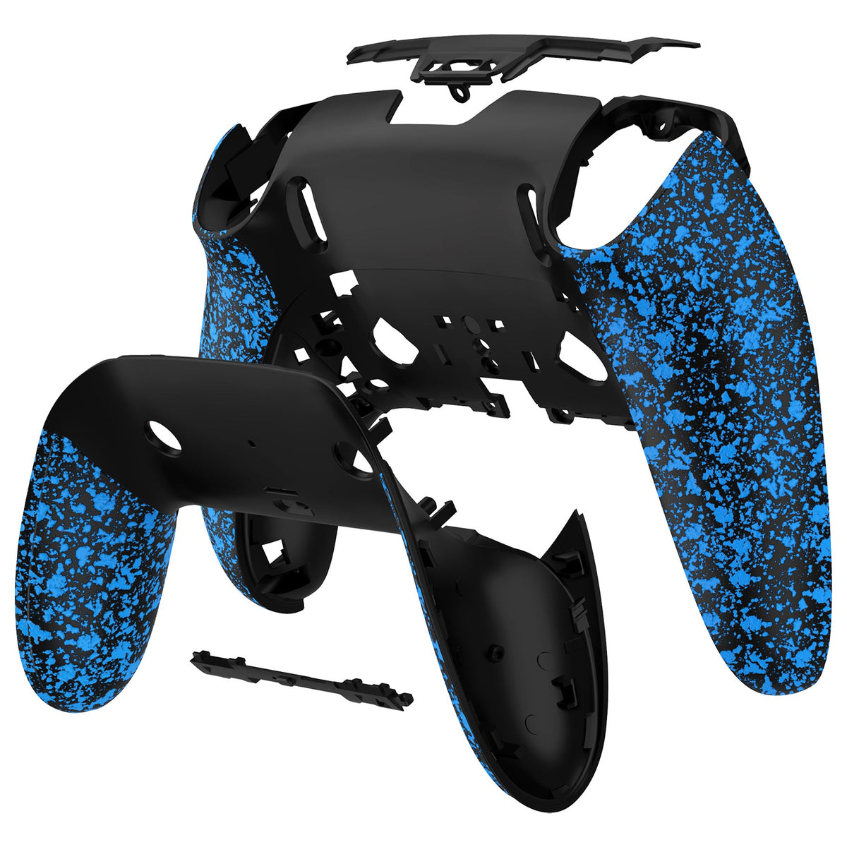 eXtremeRate Replacement Back Housing Bottom Shell & Clip Shell Compatible with PS5 Edge Controller - Textured Blue eXtremeRate