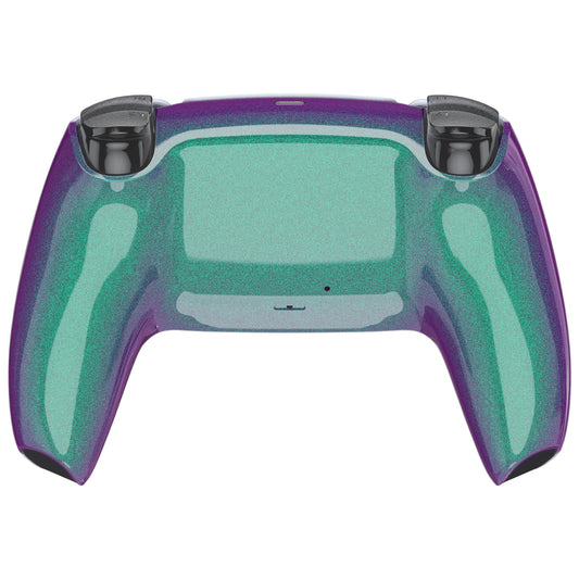 eXtremeRate Replacement Back Housing Bottom Shell for PS5 Controller BDM-010/020/030/040/050/060 - Chameleon Green Purple