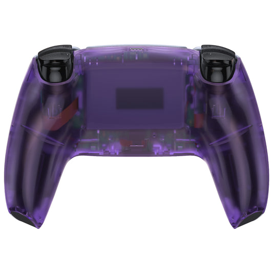 eXtremeRate Replacement Back Housing Bottom Shell for PS5 Controller BDM-010/020/030/040/050/060 - Clear Atomic Purple