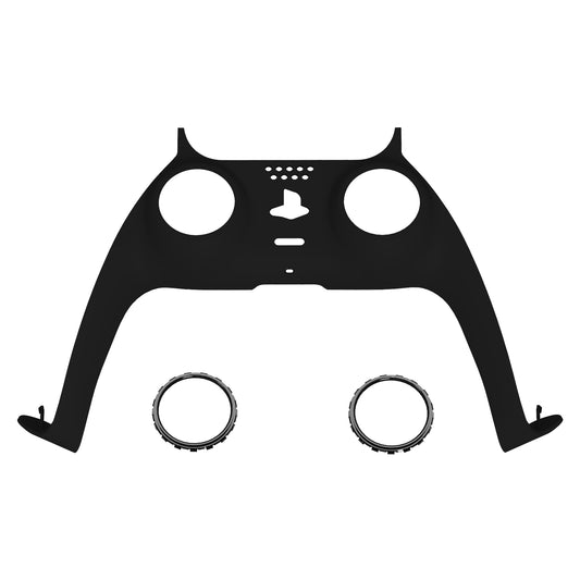 eXtremeRate Replacement Decorative Trim Shell with Accent Rings Compatible with PS5 Controller BDM-010/020/030/040/050 - Black