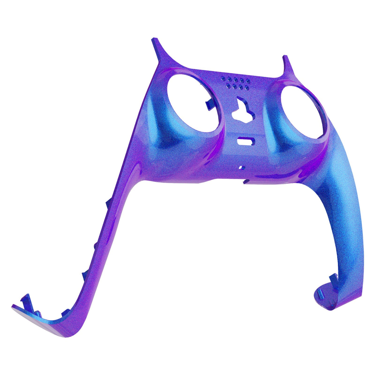 eXtremeRate Replacement Decorative Trim Shell with Accent Rings Compatible with PS5 Controller BDM-010/020/030/040/050 - Chameleon Purple Blue