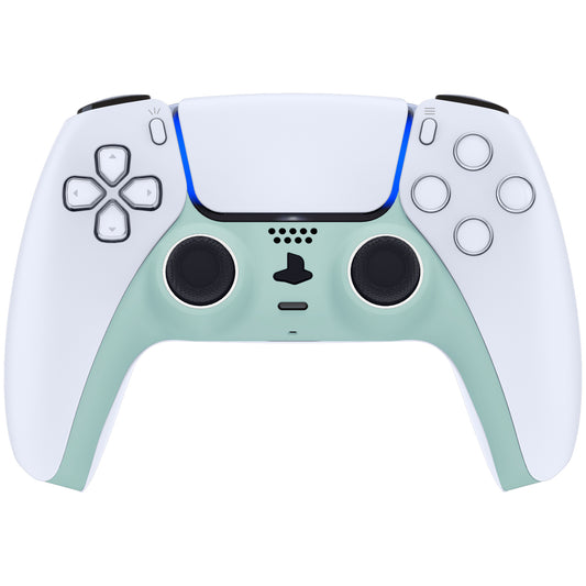 eXtremeRate Replacement Decorative Trim Shell with Accent Rings Compatible with PS5 Controller BDM-010/020/030/040/050 - Light Cyan