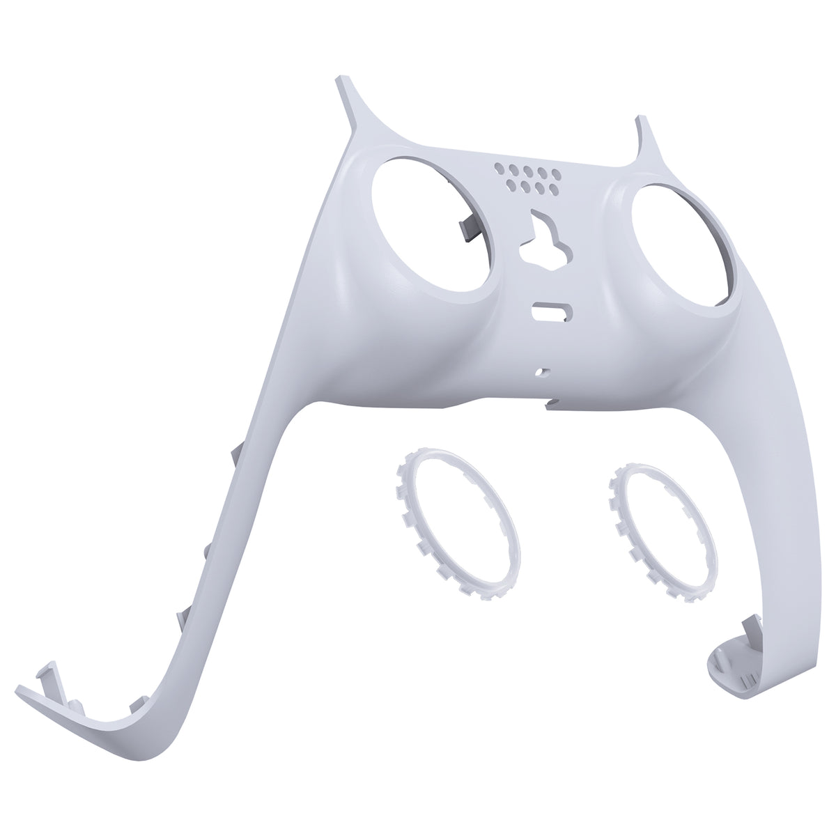 eXtremeRate Replacement Decorative Trim Shell with Accent Rings Compatible with PS5 Controller BDM-010/020/030/040/050 - Solid White