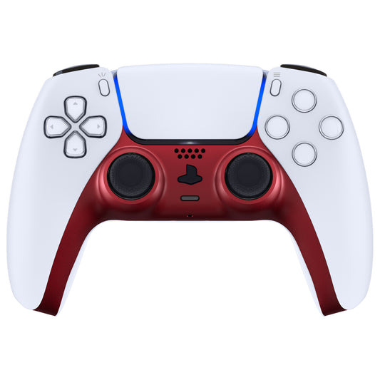 eXtremeRate Replacement Decorative Trim Shell with Accent Rings Compatible with PS5 Controller BDM-010/020/030/040/050 - Volcanic Red