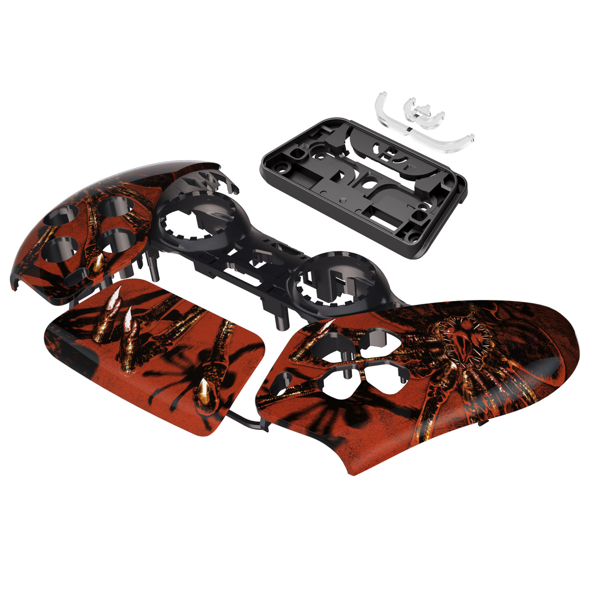 eXtremeRate Replacement Front Housing Shell with Touchpad Compatible with PS5 Controller BDM-010/020/030/040/050 - Alien Fear