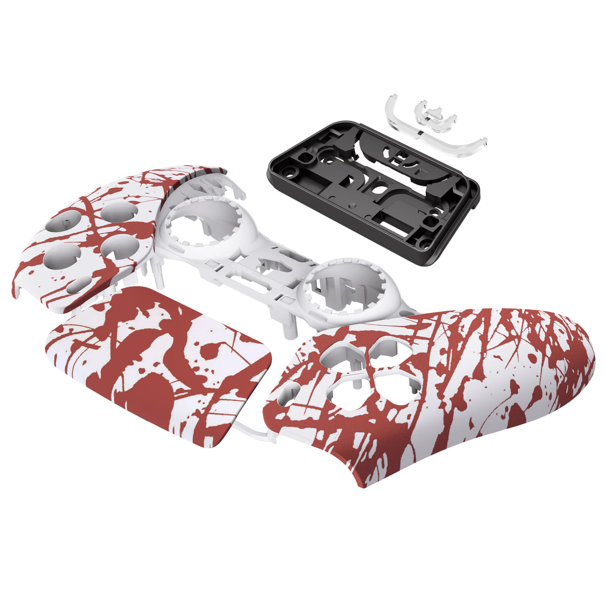 eXtremeRate Replacement Front Housing Shell with Touchpad Compatible with PS5 Controller BDM-010/020/030/040/050 - Blood