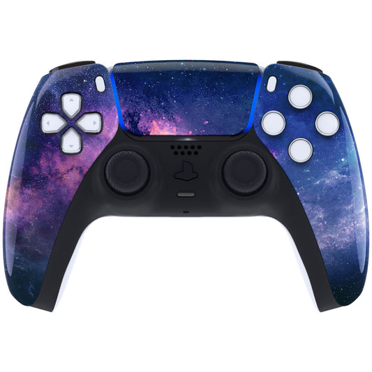eXtremeRate Replacement Front Housing Shell with Touchpad Compatible with PS5 Controller BDM-010/020/030/040/050/060 - Nebula Galaxy