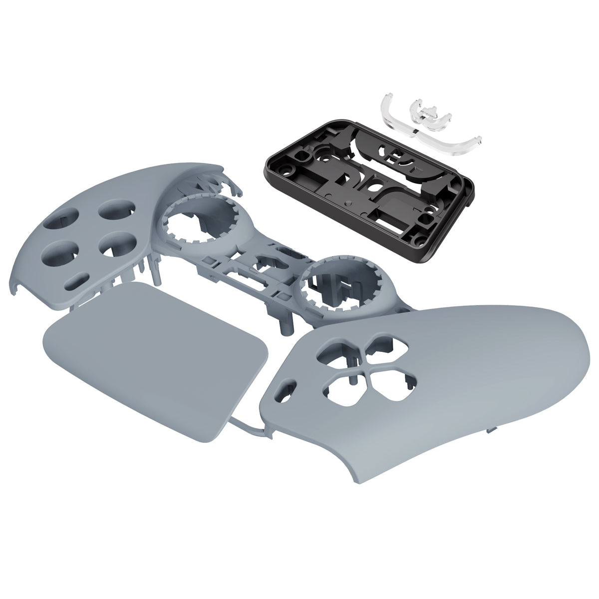 eXtremeRate Replacement Front Housing Shell with Touchpad Compatible with PS5 Controller BDM-010/020/030/040/050/060 - New Hope Gray