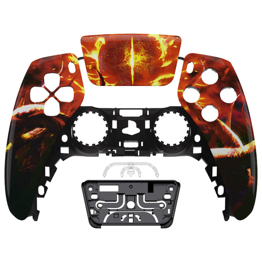 eXtremeRate Replacement Front Housing Shell with Touchpad Compatible with PS5 Controller BDM-010/020/030/040/050 - The Great Flaming Overlord