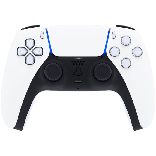 eXtremeRate Replacement Front Housing Shell with Touchpad Compatible with PS5 Controller BDM-010/020/030/040/050/060 - White