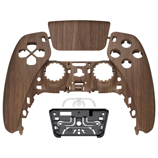 eXtremeRate Replacement Front Housing Shell with Touchpad Compatible with PS5 Controller BDM-010/020/030/040/050/060 - Wood Grain