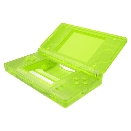 eXtremeRate Replacement Full Housing Shell & Buttons with Screen Lens for Nintendo DS Lite NDSL - Clear Lime Green