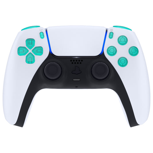 eXtremeRate Replacement Full Set Buttons Compatible with PS5 Controller BDM-010/020 - Emerald Green
