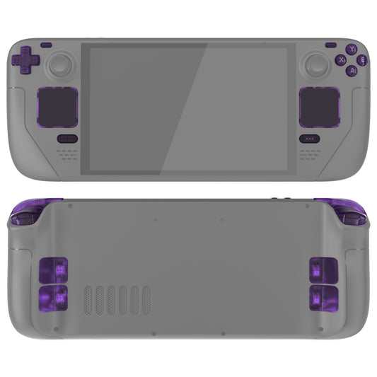 eXtremeRate Replacement Full Set Buttons for Steam Deck OLED - Clear Atomic Purple