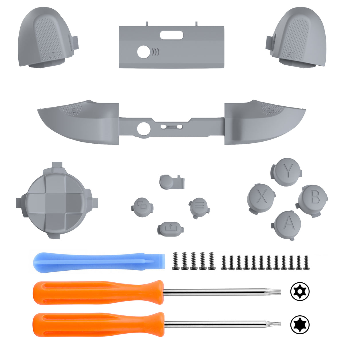 eXtremeRate Replacement Full Set Buttons for Xbox Series X & S Controller - New Hope Gray