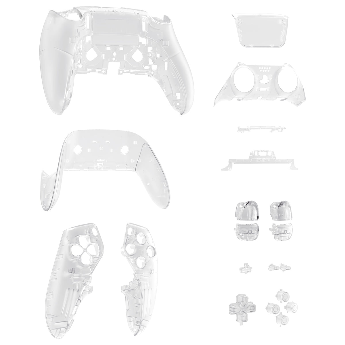 eXtremeRate Replacement Full Set Shells with Buttons Compatible with PS5 Edge Controller - Glow in Dark - Green