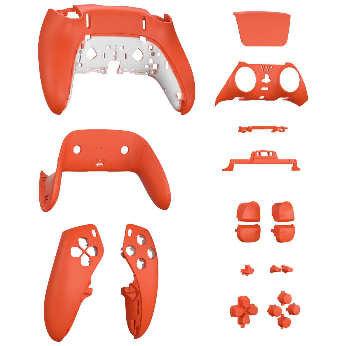 eXtremeRate Replacement Full Set Shells with Buttons Compatible with PS5 Edge Controller - Orange