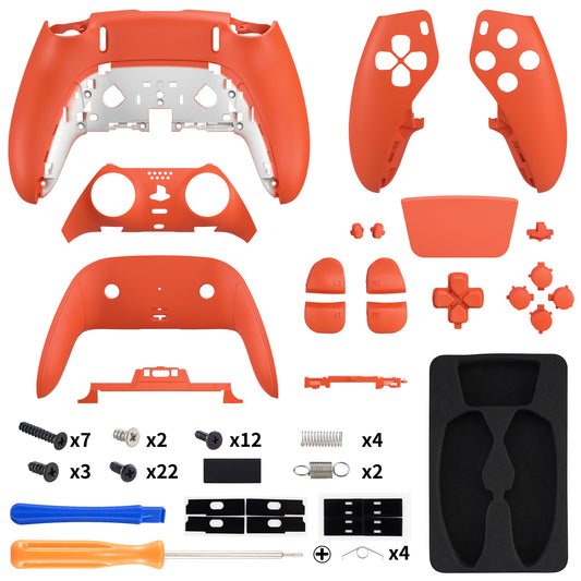 eXtremeRate Replacement Full Set Shells with Buttons Compatible with PS5 Edge Controller - Orange